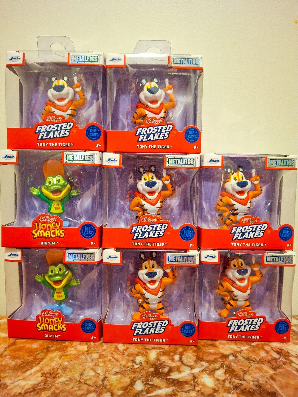 Bulk 8 Piece Kellogg's Frosted Flakes Tony the Tiger & Dig Em Die Casts